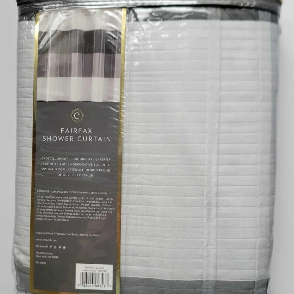 Croscill Fairfax‎ Shower Curtain Black